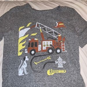 Boys gray fire truck tee
